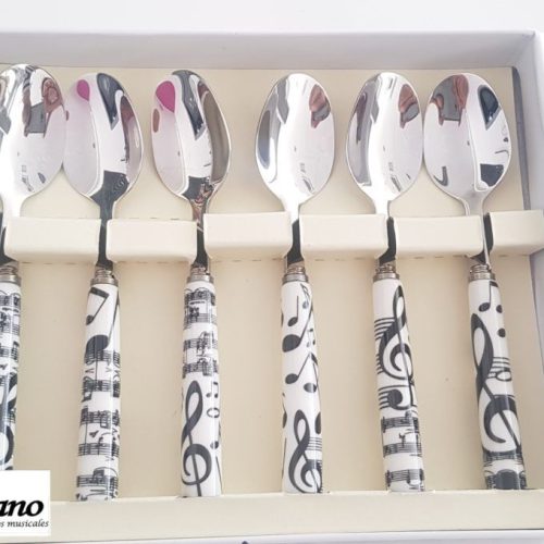 Set  Cucharas o Tenedores con motivos musicales.
