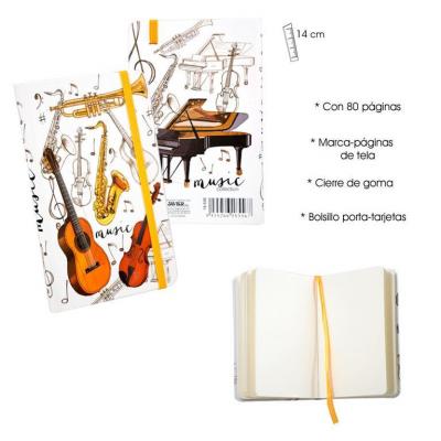 Agenda con diseño de instrumentos musicales